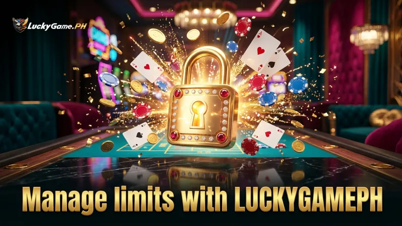 LUCKYGAMEPH dashboard showing self-exclusion and limit settings